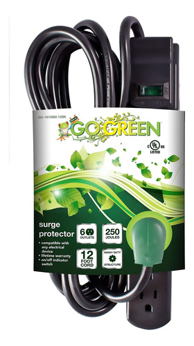 Regleta De Alimentación Gogreen Power 6 En 1 Color Negro - Imagen 3