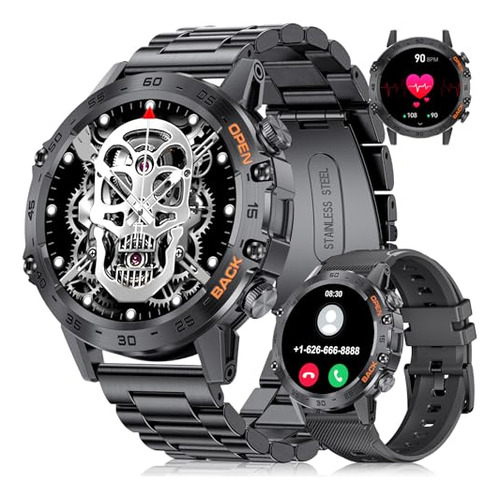 Reloj Inteligente FOXBOX Negro para Hombre Android iOS, Mon