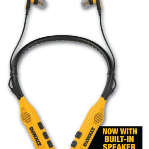 DEWALT Audífonos Bluetooth 2-en-1 Cuello, Altavoces Integr