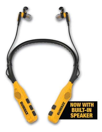 DEWALT Audífonos Bluetooth 2-en-1 Cuello, Altavoces Integr