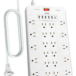 Regleta FDTEK 22 AC con 6 USB y Protección 2100J - Negra