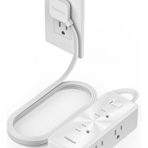Regleta TESSAN Surge Protector Blanca, 6 AC y 4 USB, Ultraf