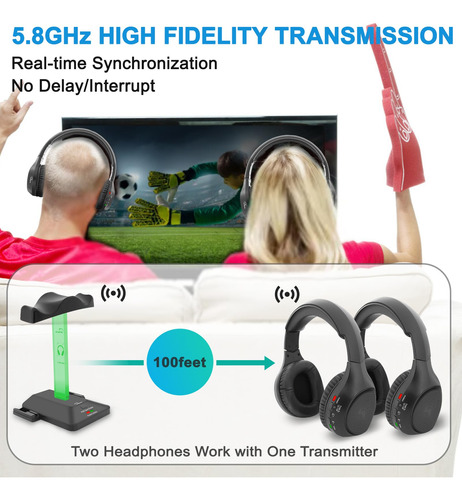 Auriculares Inalámbricos WallarGe Dual para TV - Set de 2, - Imagen 3