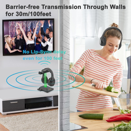 Auriculares Inalámbricos WallarGe Dual para TV - Set de 2, - Imagen 4