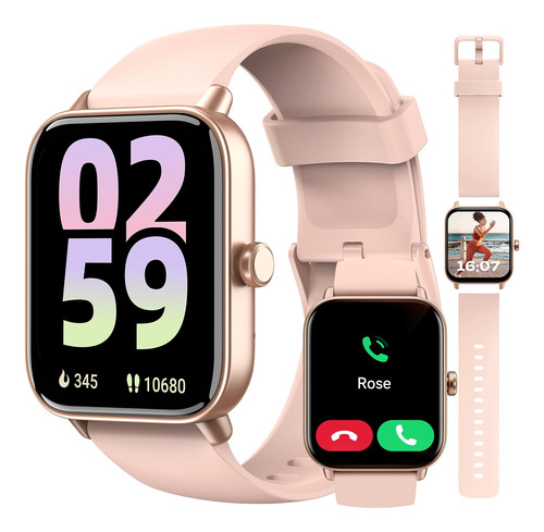 Reloj Inteligente Mujer Alexa Bluetooth 1.8", Monitor SpO2