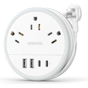Regleta NTONPOWER con USB C, 3 Enchufes y 4 Puertos USB, Ne