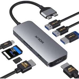 Base Dock para MacBook Pro/Air, Doble HDMI 4K, USB C, Lecto