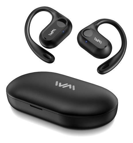 WOINNMM Auriculares Open Ear Bluetooth 5.3, Mic, Negro, 30H