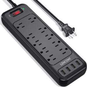 Regleta LENCENT 2 Polos, Adaptador 3 a 2 Polos, Protector 1