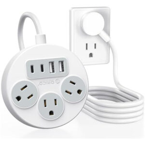 ORICO Regleta con USB C, 3 Enchufes y 4 Puertos USB (2 Tipo