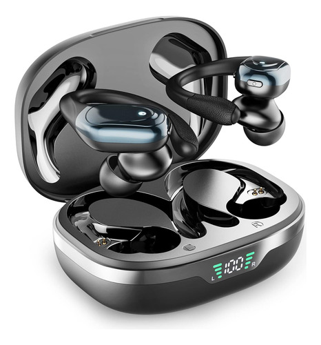 Auriculares Bluetooth Inalámbricos - 80 hrs, IPX7, Grises,