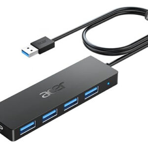 Acer Hub USB 4 Puertos 3.0, Expansor para Laptop - Negro, 1