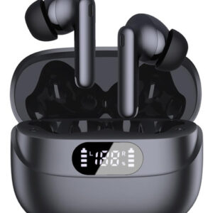 TUMJUN Auriculares Inalámbricos Negro, Bluetooth 5.3, IPX7
