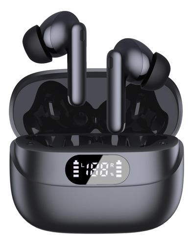 TUMJUN Auriculares Inalámbricos Negro, Bluetooth 5.3, IPX7