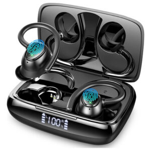 Auriculares Deportivos Inalámbricos Negro, Bluetooth 5.3 I