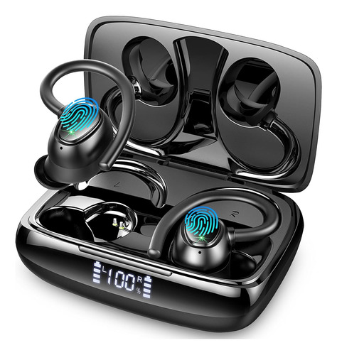 Auriculares Deportivos Inalámbricos Negro, Bluetooth 5.3 I
