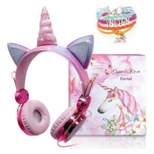 Auriculares Unicornio para Niñas - Cable, Mic, Diadema Aju