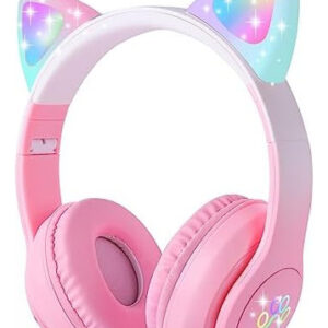 Hoyjacy Auriculares Bluetooth Niños Con Orejas Gato Niñas, Y