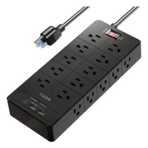 Regleta Potente 23 en 1, 20 Tomas, USB, USB-C, 6ft, para Ga