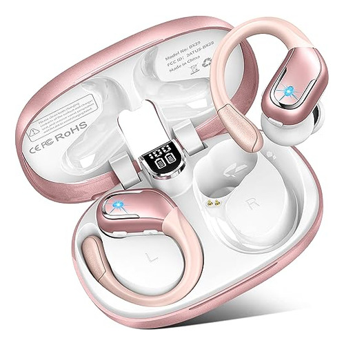 Auriculares Bluetooth 5.3 Inalámbricos Deporte, Oro Rosa,