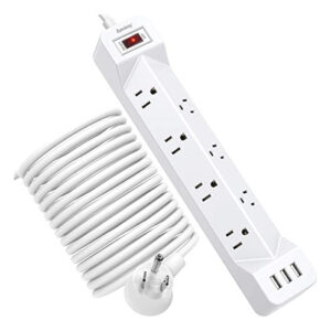 Regleta SUPERDANNY 16.5 Ft 7 Tomas y 3 USB Blanca, Protecci