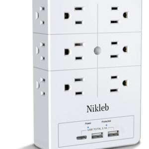 Nikleb Protector Sobretensiones Extender USB 3.1A Cargador