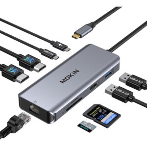 Estación de Acoplamiento Laptop Dual HDMI 9 en 1 USB C - N