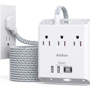 Regleta Carga USB C 10ft, 3 Tomas 4 Puertos USB - Negro