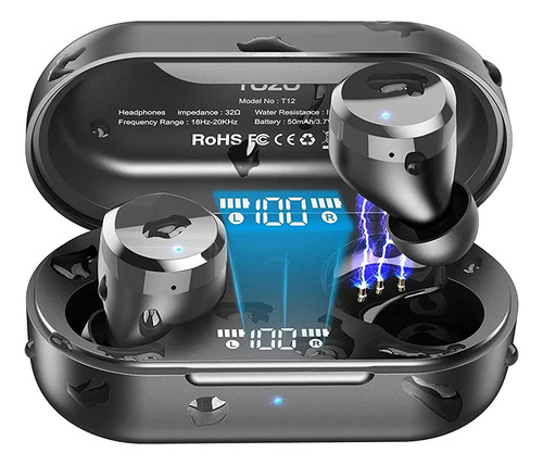 Tozo T12 2022 Auriculares Inalámbricos Bluetooth 5.3 Auricul