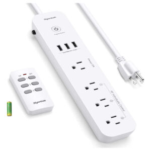 Regleta Syantek Blanca con Control Remoto, 3 USB, 3 Tomas R