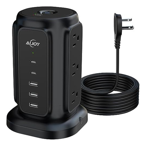 Regleta AiJoy con 9 Tomas y USB, Protector Sobretensión 12