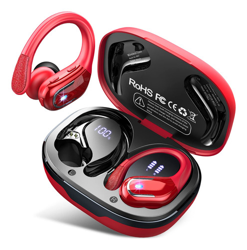 Auriculares Inalámbricos Ltinist, Bass Puro, Rojos, IP7, 7