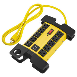 CCCEI Zapatilla Industrial Amarilla 10 Tomas USB, Protector