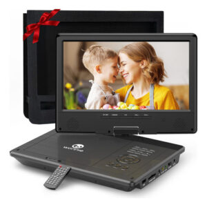 WONNIE Reproductor DVD Portátil 12.5" HD Giratorio Negro +