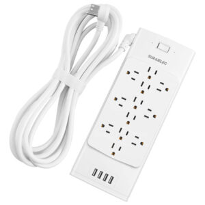Protector de Sobretensiones Suraielec 12 Tomas, 15 FT, Blan