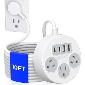 ORICO Cable Extensión 3m con Puertos USB-C, Tira de Enchuf