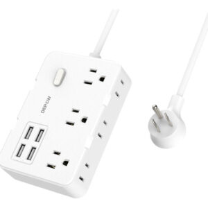 DEPOW Regleta 6 Enchufes CA 4 Puertos USB-A Montaje Pared B