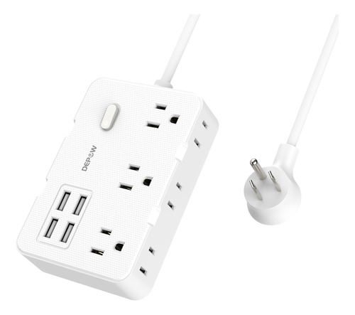DEPOW Regleta 6 Enchufes CA 4 Puertos USB-A Montaje Pared B