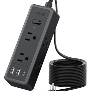 NTONPOWER Extensión 10ft Blanca, Protector 6 Salidas 3 USB