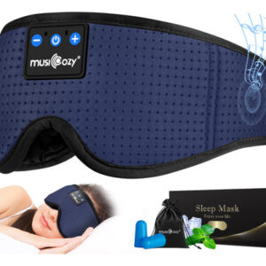 MUSICOZY Auriculares Bluetooth para Dormir Máscara Azul