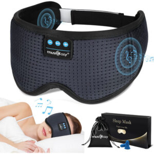 MUSICOZY Auriculares Bluetooth Sleep Mask con Ruido Blanco,