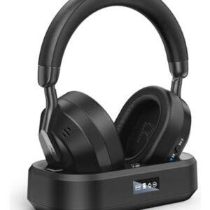 Auriculares Inalámbricos Swiitech para TV, Base LED, Negro