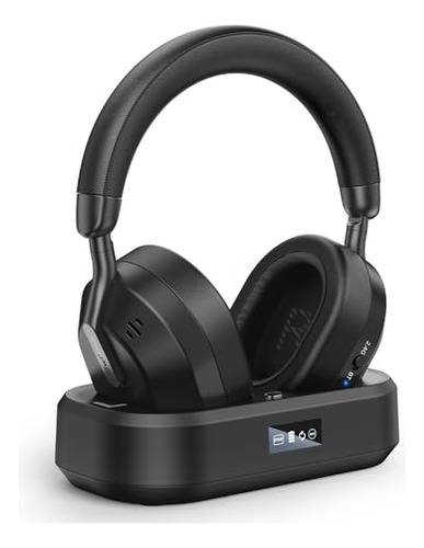 Auriculares Inalámbricos Swiitech para TV, Base LED, Negro