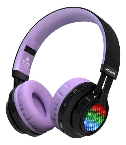 Auriculares Riwbox AB005 Niños Bluetooth V5.3 Negro&Púrpu