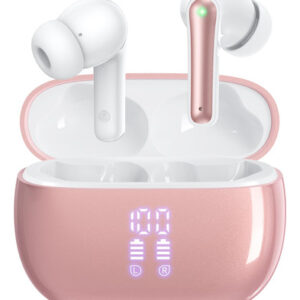 Auriculares Bluetooth YAQ Rosa - 40H Estéreo IPX5 Impermea