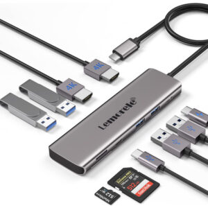 Adaptador Lemorele USB C a HDMI Dual, Docking Station 10-en