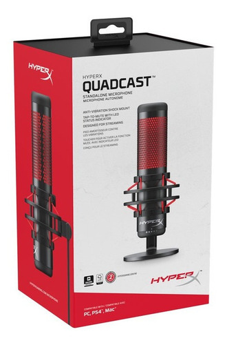 Micrófono Hyperx Quadcast Condensador Bidireccional Color Negro - Imagen 9