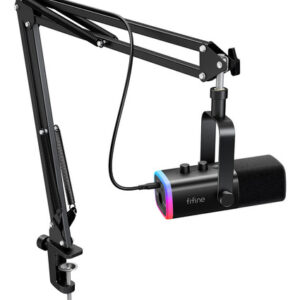 Fifine Juego De Micrófonos Para Juegos Xlr/usb, Micrófono. Color Negro