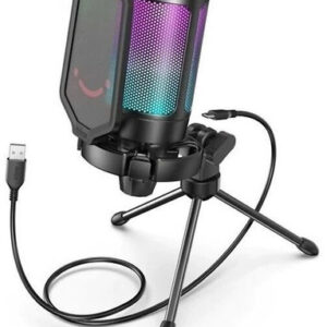 Micrófono Fifine Ampligame A6v Condensador Cardioide Color Negro