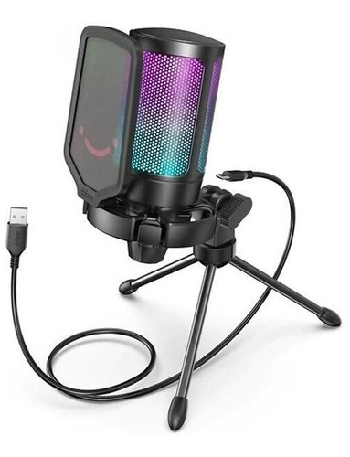 Micrófono Fifine Ampligame A6v Condensador Cardioide Color Negro